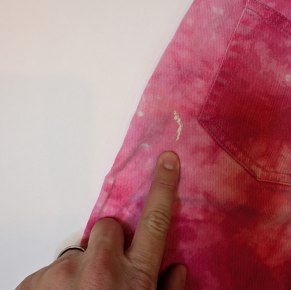 Vintage Northern Getaway Girls 7 Hot Pink Tie Dye Cropped Denim  Pants - Picture 6 of 7